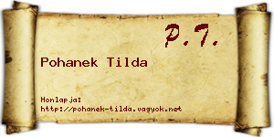 Pohanek Tilda névjegykártya